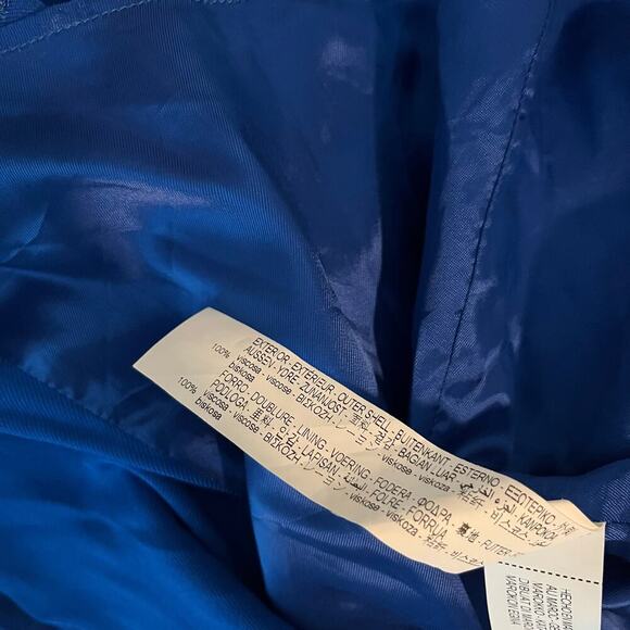 New Zara Blazer Wrap Shirt Dress Ruched Royal Blue Long Sleeve XL NWT - Picture 10 of 10